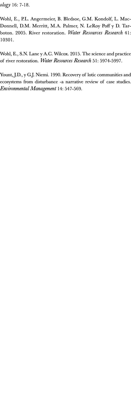 ology 16: 7 18. Wohl, E., P.L. Angermeier, B. Bledsoe, G.M. Kondolf, L. MacDonnell, D.M. Merritt, M.A. Palmer, N. LeR...