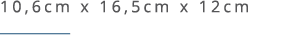 10,6cm x 16,5cm x 12cm ￼ 